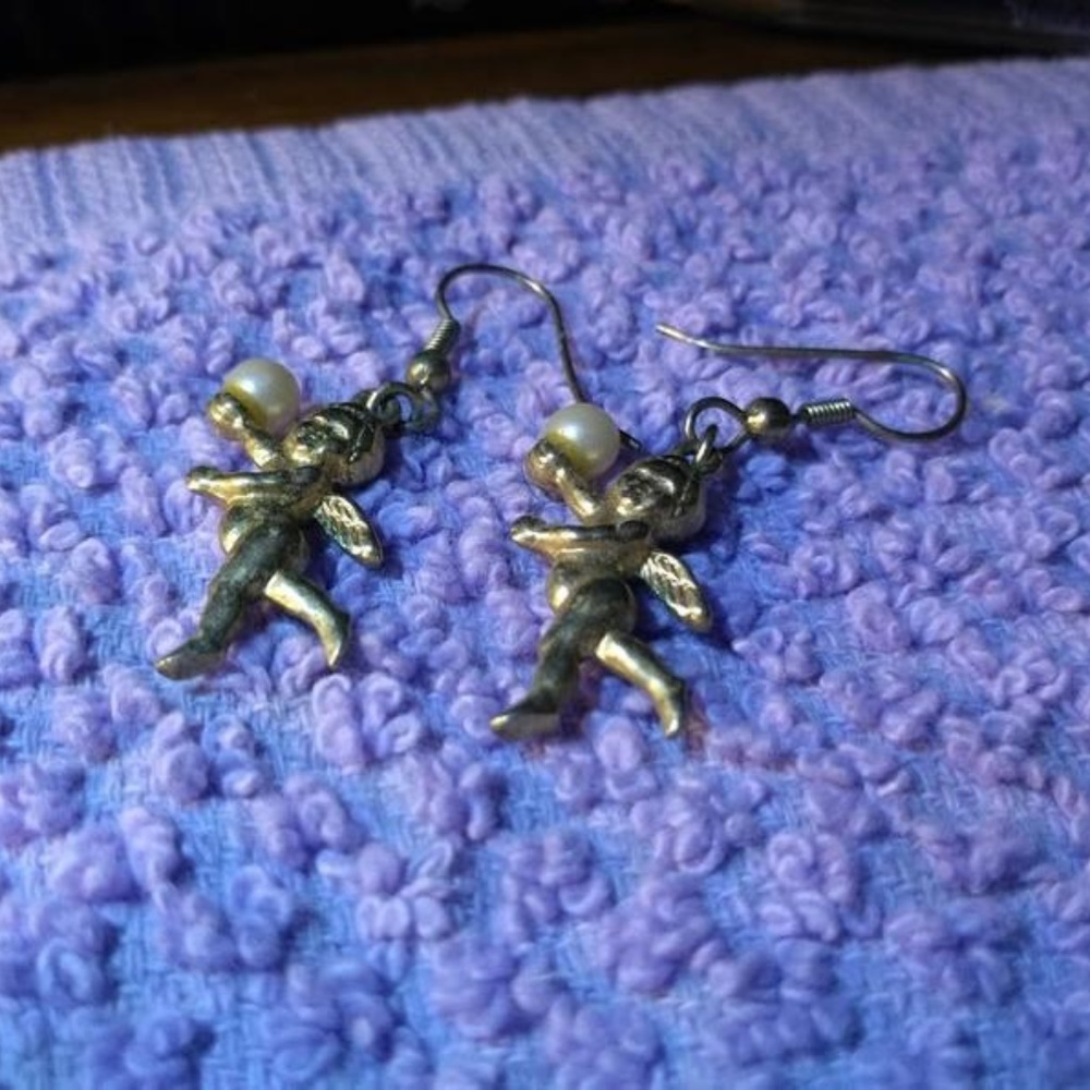 23. Faux Angel/Cupid Dangle Earrings